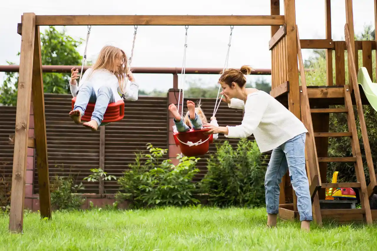 Children exploring the sensory garden
